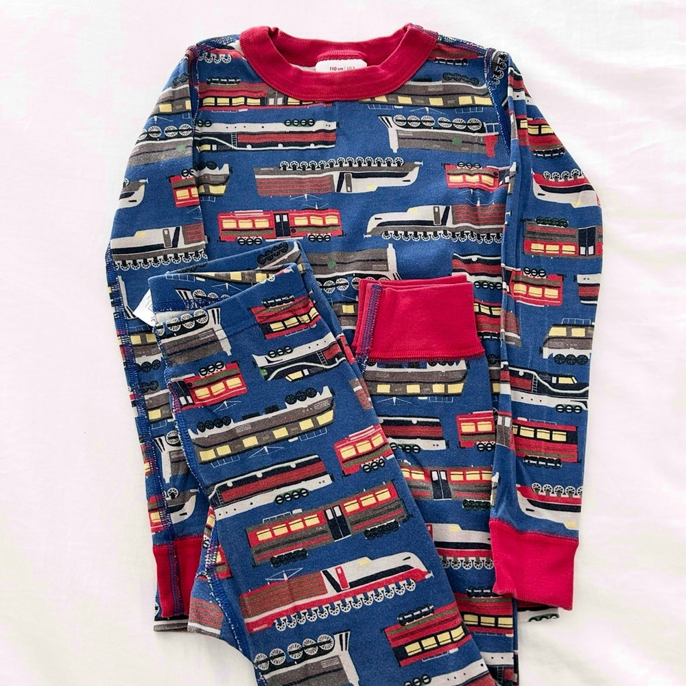 Hanna Andersson Kids Pajama Set - Navy and Crimson